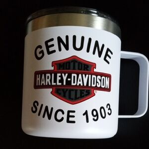 Harley-Davidson White Mug with Black and Red Logo
